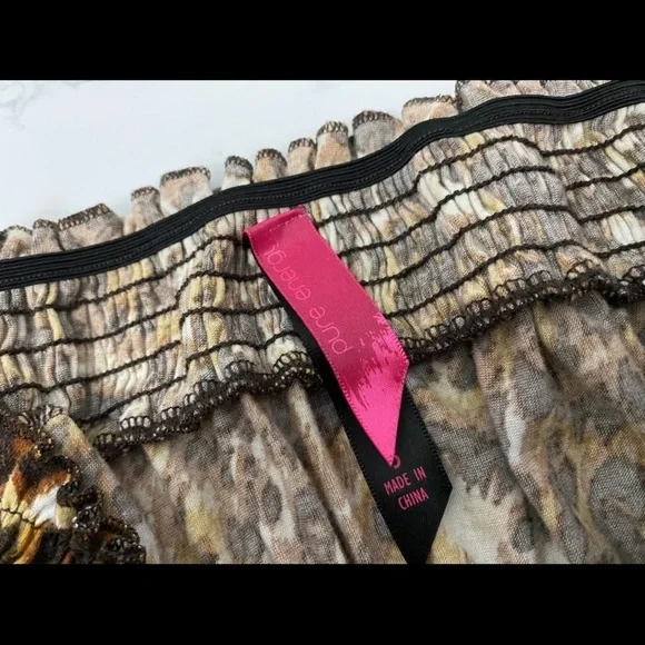 Pure Energy Off The Shoulder Dress Womens Juniors 3 Cheetah Leopard Stretch N‌ - Picture 5 of 7